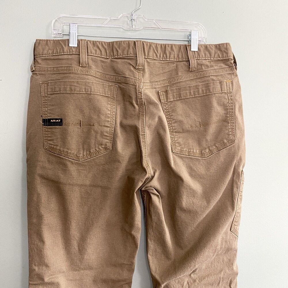 Ariat Rebar M7 Pants Slim Straight Leg Canvas Mens 38x32 Brown Workwear Utility - Picture 4 of 12